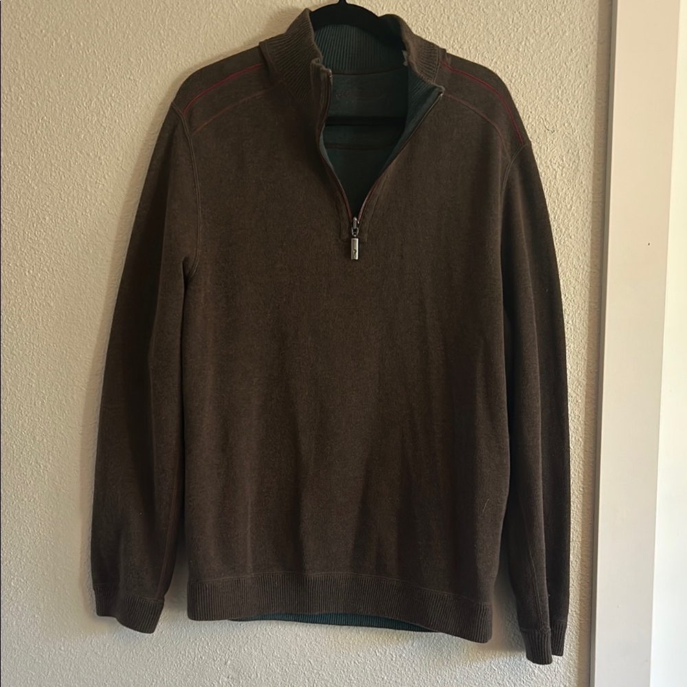 Men's Brown Quarter-Zip Sweater